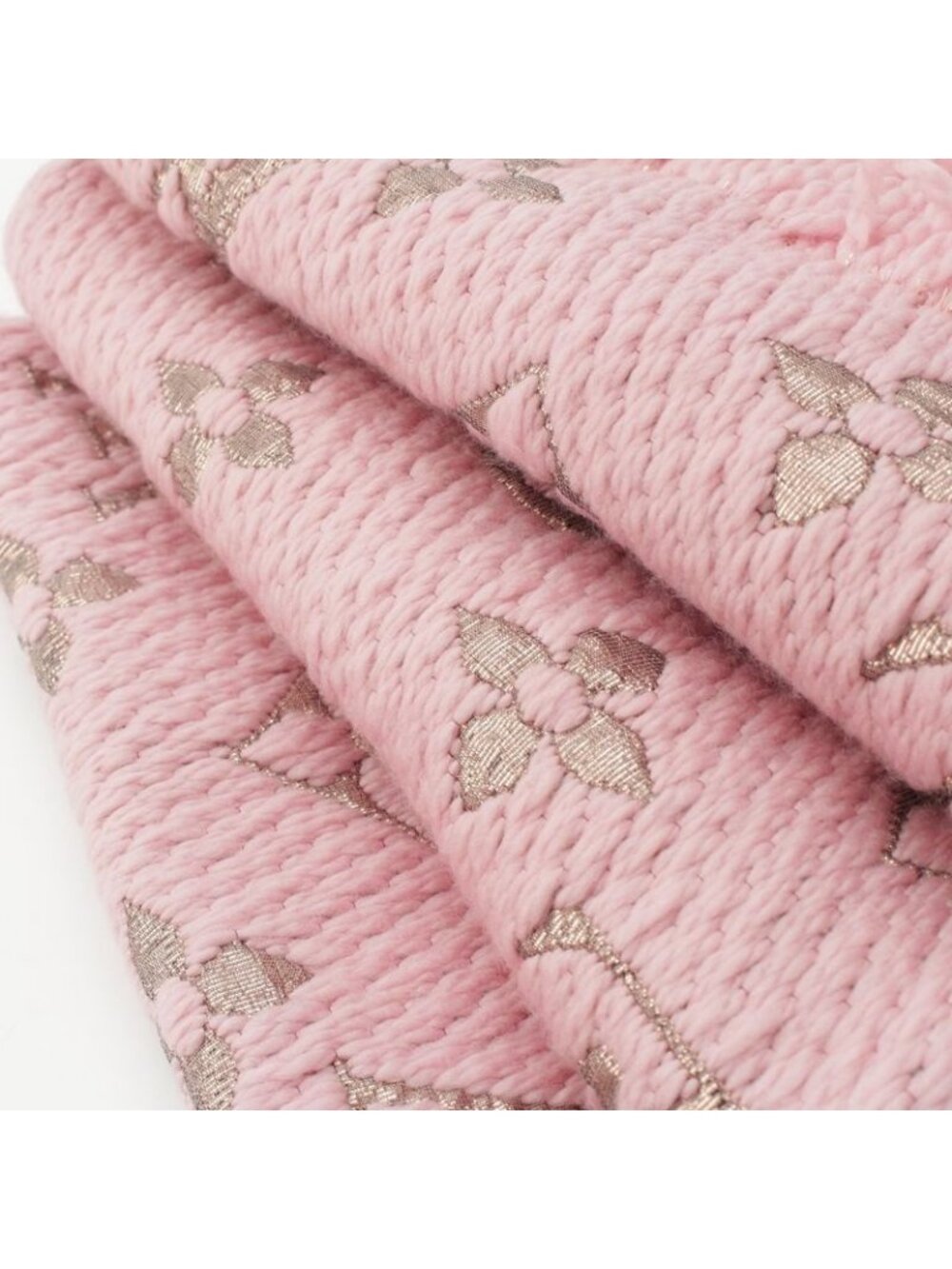 Louis Vuitton Wool Silk Echarpe Logo Mania Shine Scarf Pink - Picture 6 of 10